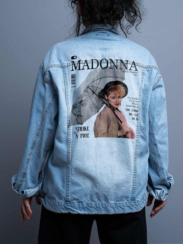 Jaqueta Jeans Oversize Unissex Madonna Vogue