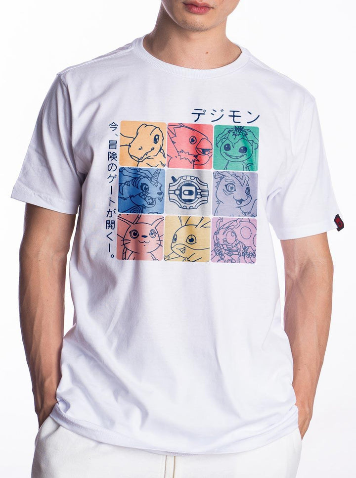 Camiseta Digimon Cores - Cápsula Shop