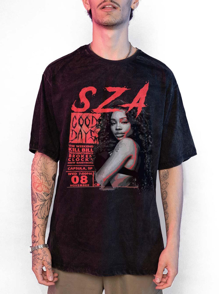 Camiseta Estonada SZA Rock Poster - Cápsula Shop