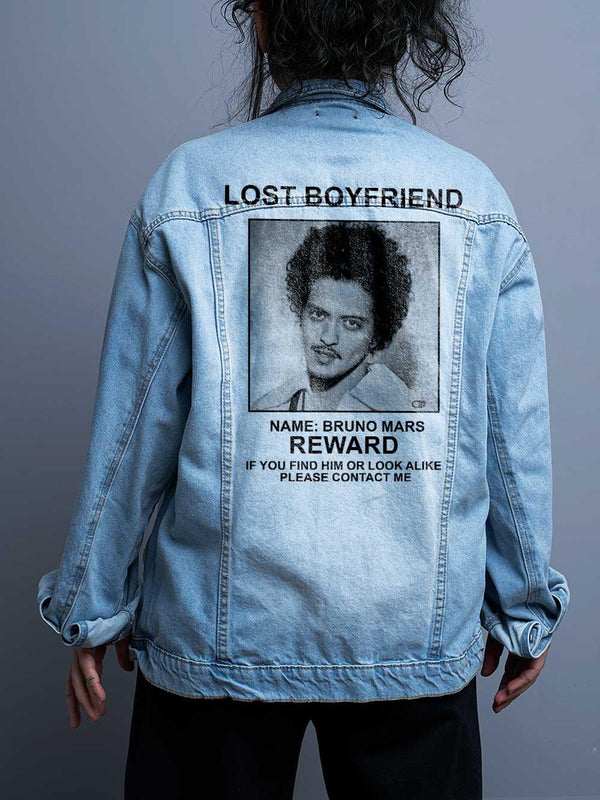 Jaqueta Jeans Oversize Unissex Bruno Mars Lost Boyfriend - Cápsula Shop