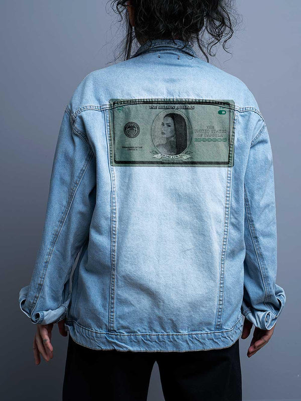 Jaqueta Jeans Oversize Unissex Demi Lovato One Million Dollars - Cápsula Shop
