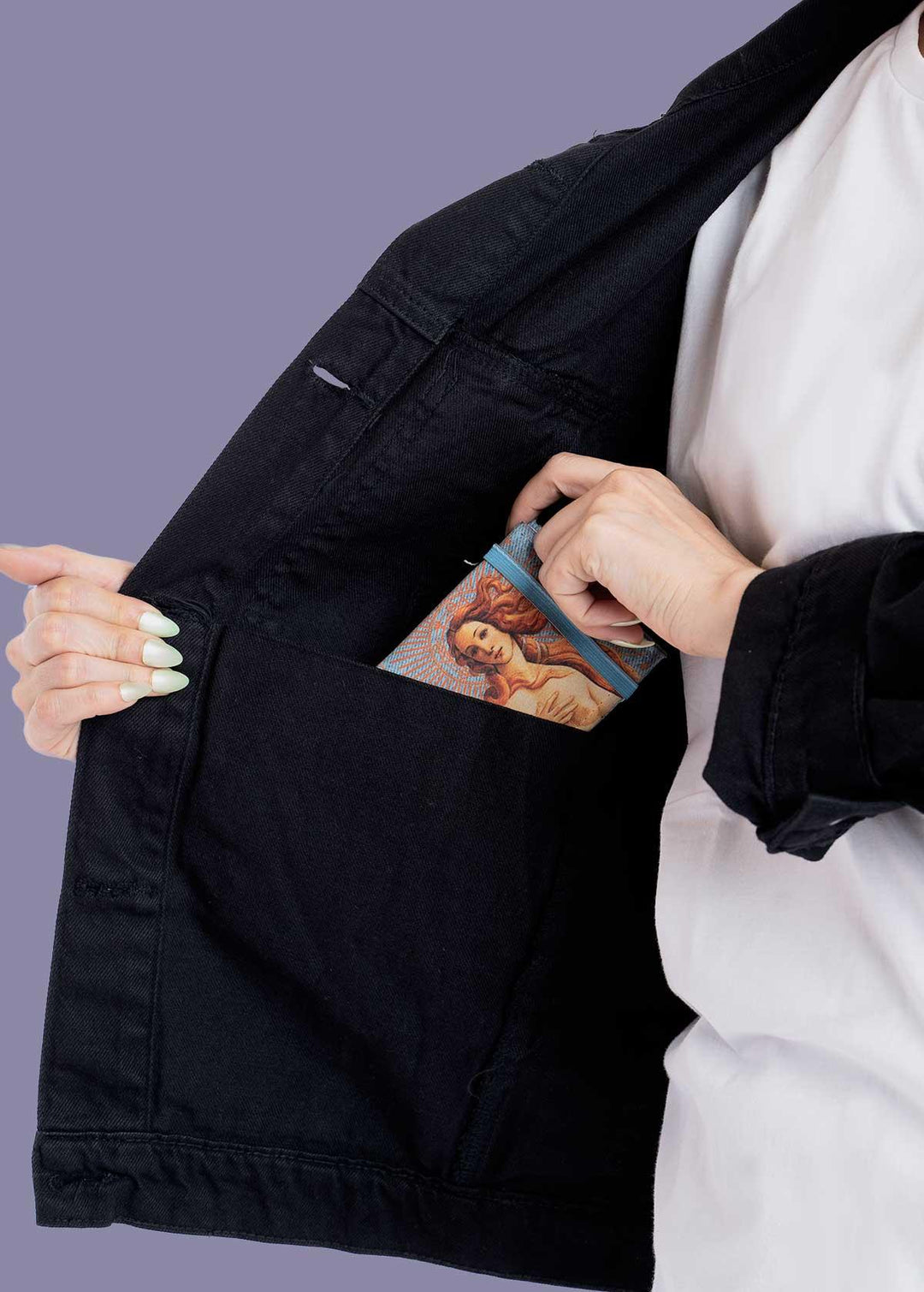 Jaqueta Jeans Preta Oversize Unissex Santa Madonna