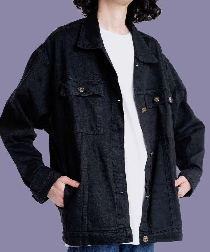 Jaqueta Jeans Preta Oversize Unissex 7 Belo