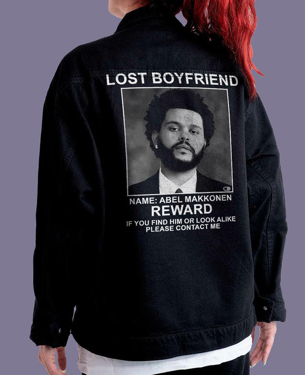 Jaqueta Jeans Preta Oversized Unissex The Weeknd Lost Boyfriend - Cápsula Shop