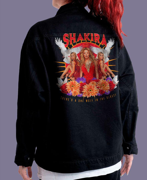 Jaqueta Jeans Preta Oversized Unissex Shakira Nirvana - Cápsula Shop