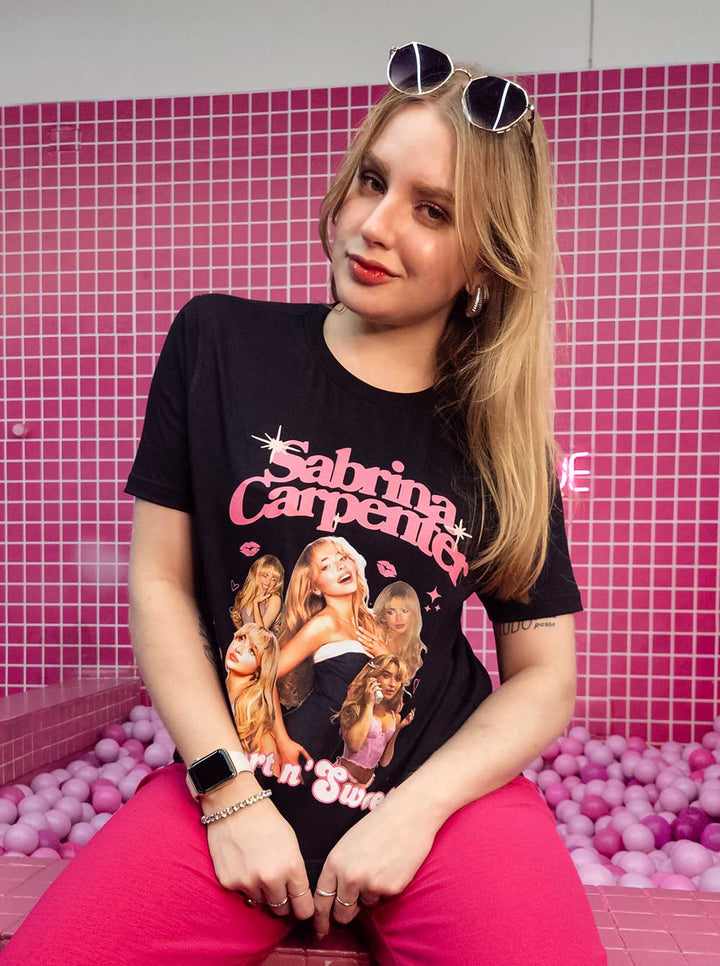Camiseta Sabrina Carpenter Pink Sweet KaiCabello