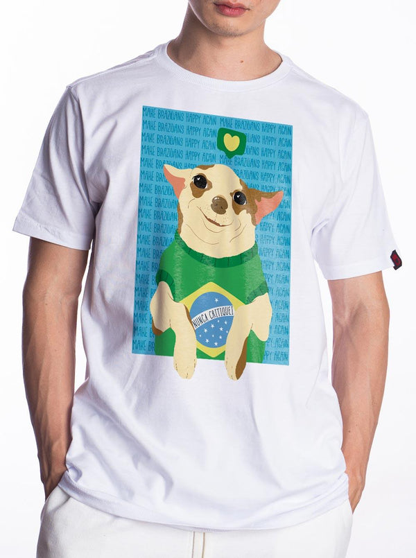 Camiseta Brasil, Nunca Critiquei Copa Joga Pedra na Geni - Cápsula Shop