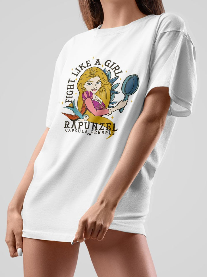 Camiseta Fight Like a Girl Rapunzel - Cápsula Shop