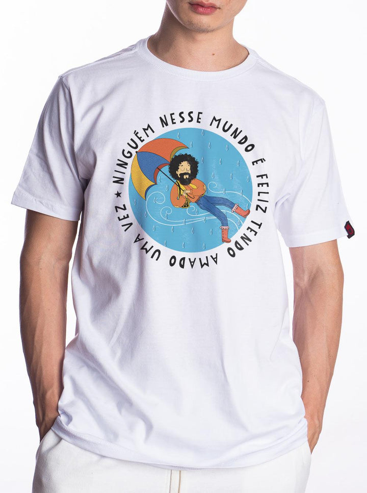 Camiseta Raul Seixas Medo de Chuva Joga Pedra Na Geni - Cápsula Shop