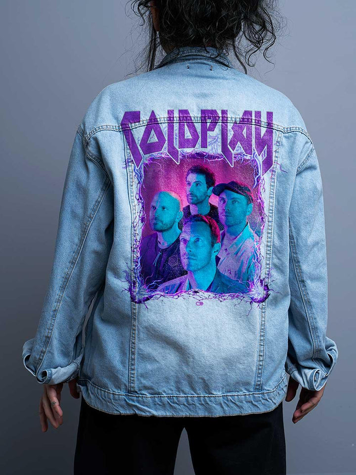 Jaqueta Jeans Oversize Unissex Coldplay RockStar Diva - Cápsula Shop