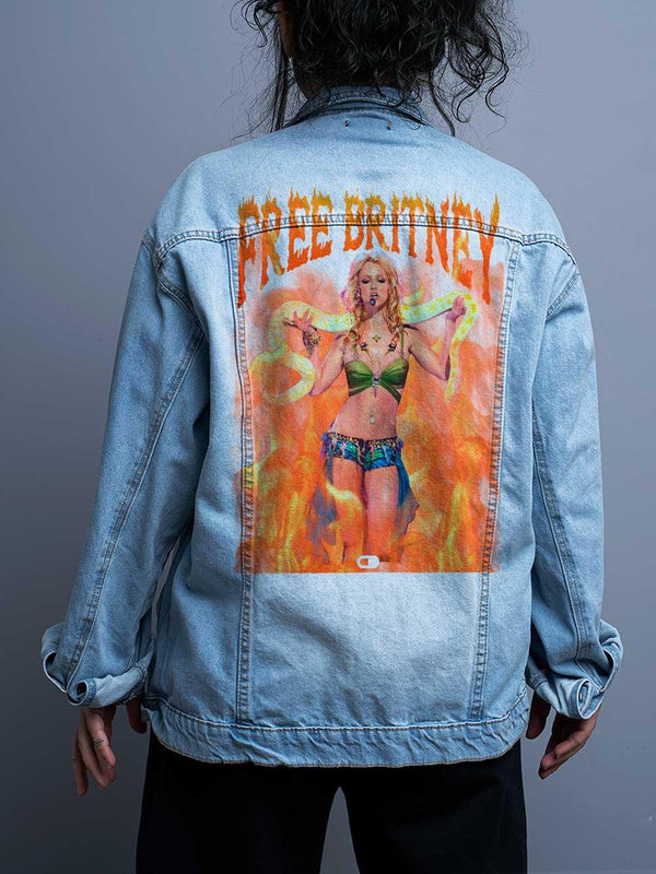 Jaqueta Jeans Oversize Unissex Free Britney - Cápsula Shop