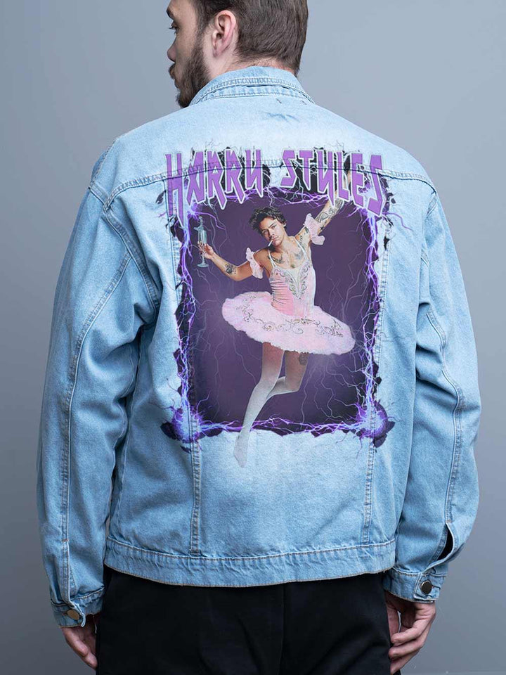 Jaqueta Jeans Oversize Unissex Harry Styles RockStar Diva - Cápsula Shop