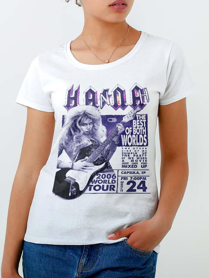 Baby Look Hannah Montana Rock Poster - Cápsula Shop