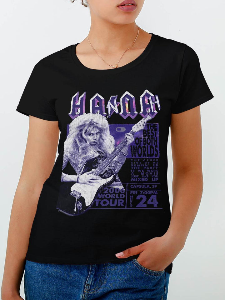 Baby Look Hannah Montana Rock Poster - Cápsula Shop