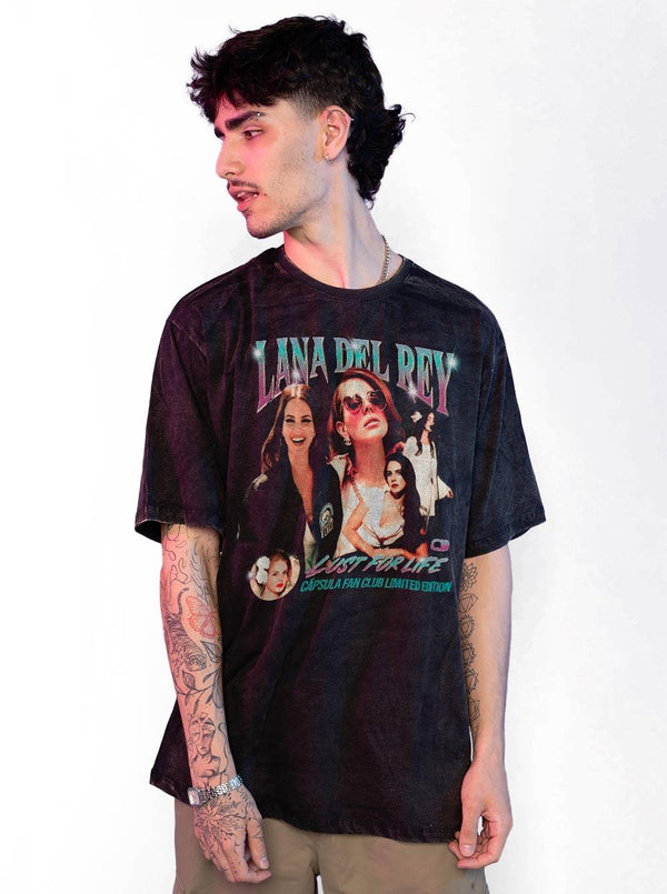 Camiseta Estonada Lana Del Rey Fan Club - Cápsula Shop