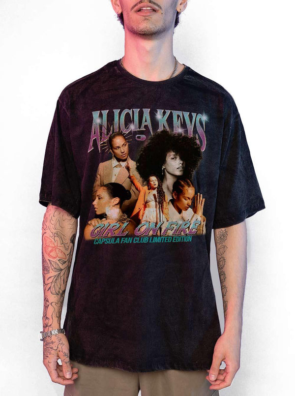 Camiseta Estonada Alicia Keys Fan Club - Cápsula Shop