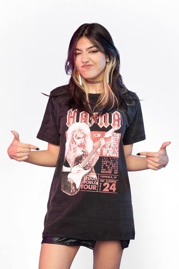 Camiseta Estonada Hannah Montana Rock Poster - Cápsula Shop