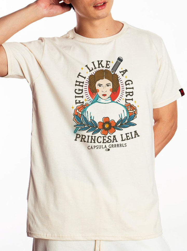 Camiseta Fight Like a Girl Princesa Leia - Cápsula Shop