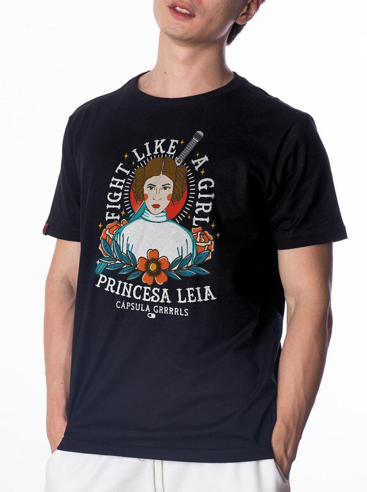 Camiseta Fight Like a Girl Princesa Leia - Cápsula Shop