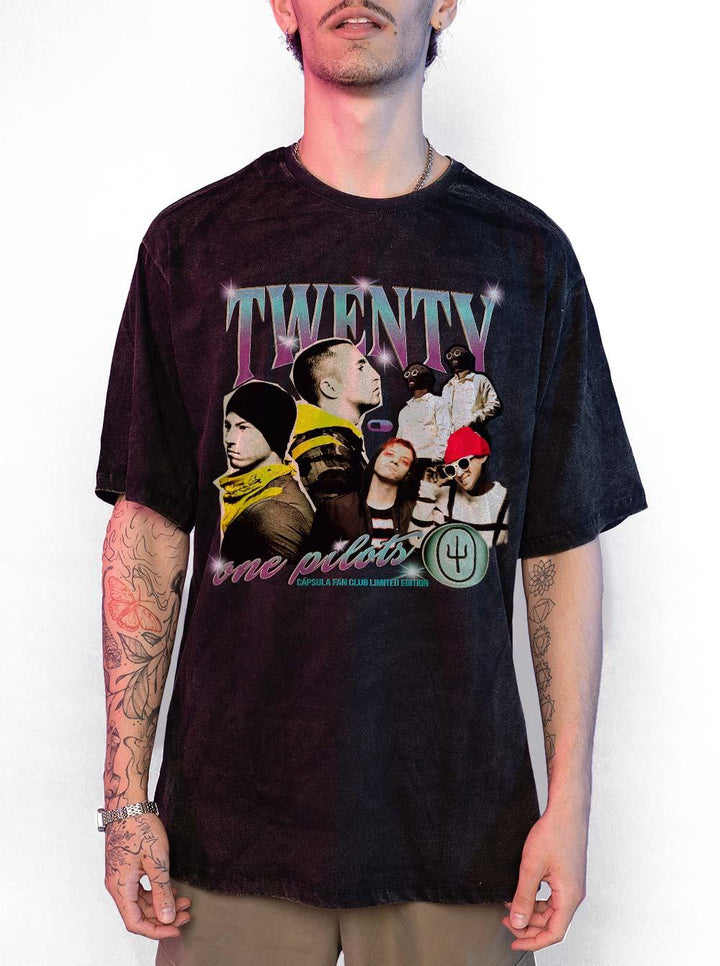 Camiseta Estonada Twenty One Pilots Fan Club - Cápsula Shop