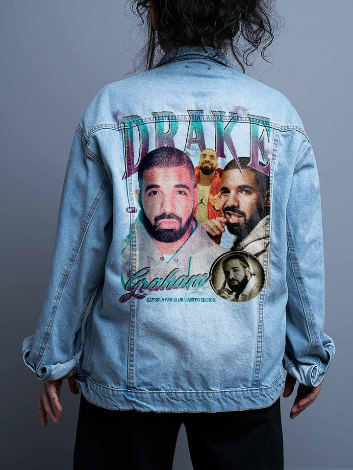 Jaqueta Jeans Oversize Unissex Drake Fan Club - Cápsula Shop