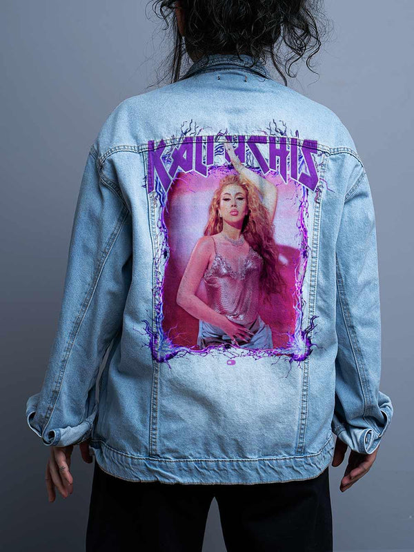 Jaqueta Jeans Oversize Unissex Kali Uchis Rockstar Diva - Cápsula Shop