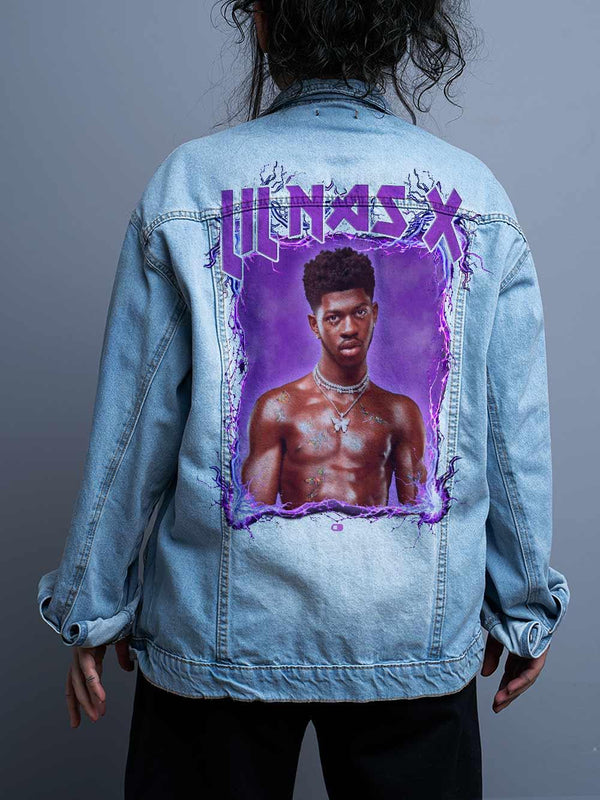 Jaqueta Jeans Oversize Unissex Lil Nas X Rockstar Diva - Cápsula Shop