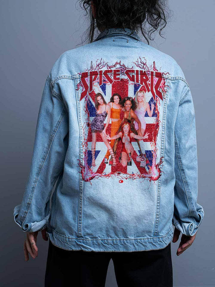 Jaqueta Jeans Oversize Unissex Spice Girls Rockstar Diva - Cápsula Shop