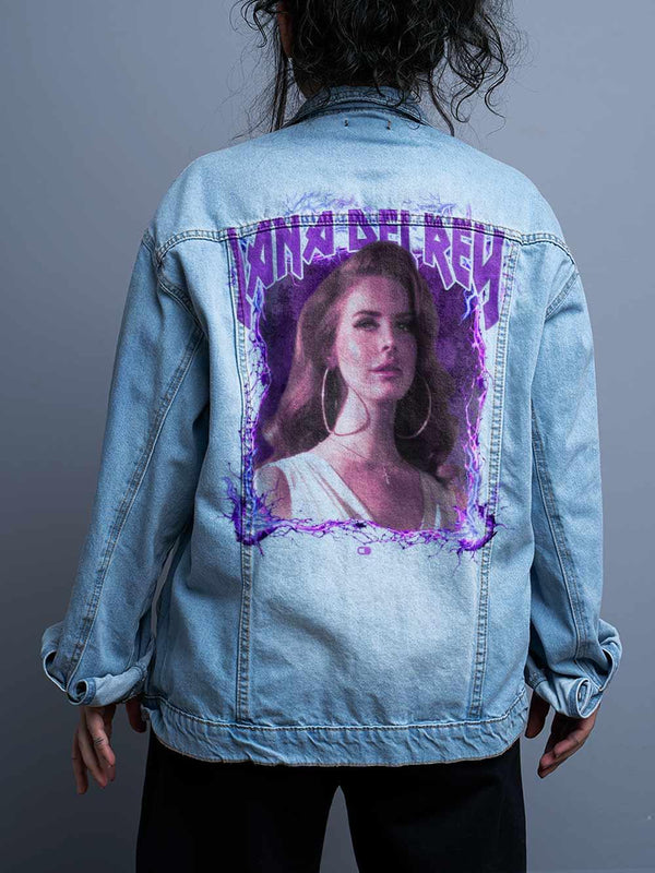 Jaqueta Jeans Oversize Unissex Lana Del Rey RockStar Diva - Cápsula Shop