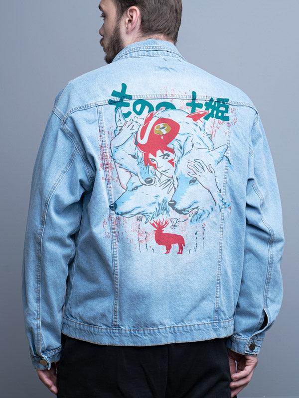 Jaqueta Jeans Oversize Unissex Princesa Mononoke - Cápsula Shop