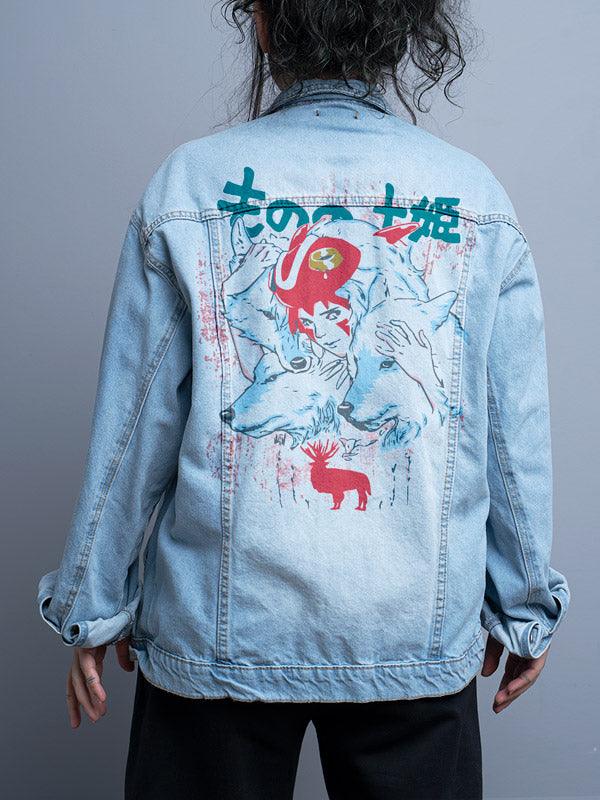 Jaqueta Jeans Oversize Unissex Princesa Mononoke - Cápsula Shop